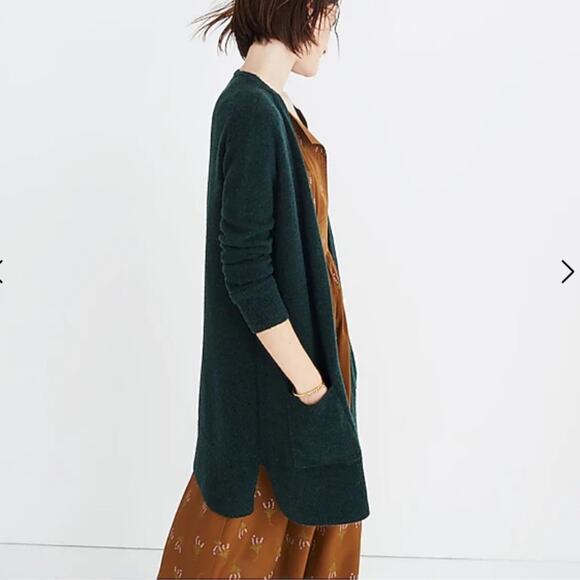 Madewell Kent Cardigan Sweater in Coziest Yarn Green‎ Pine Large - Picture 1 of 7